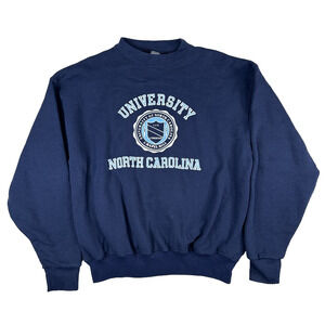 VTG 80s Soffe UNC North Carolina Tar Heels Sweatshirt USA Adult Size XXL Blue